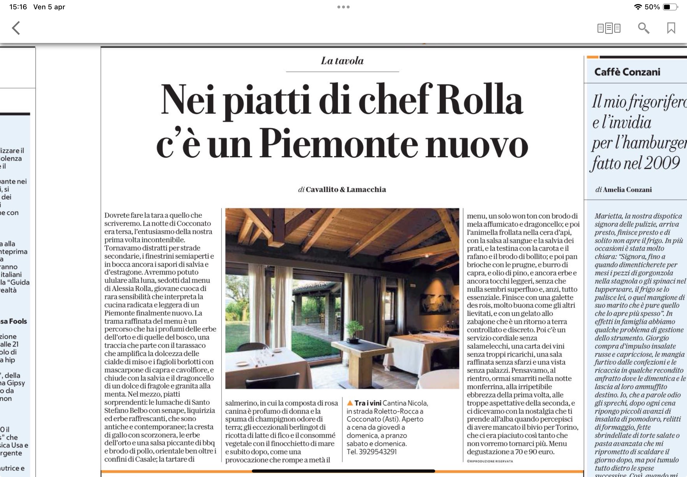 La Tavola – Nei piatti di chef Rolla C’è un Piemonte nuovo